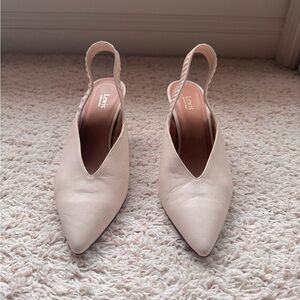 Lewit Cream Slingback Heels